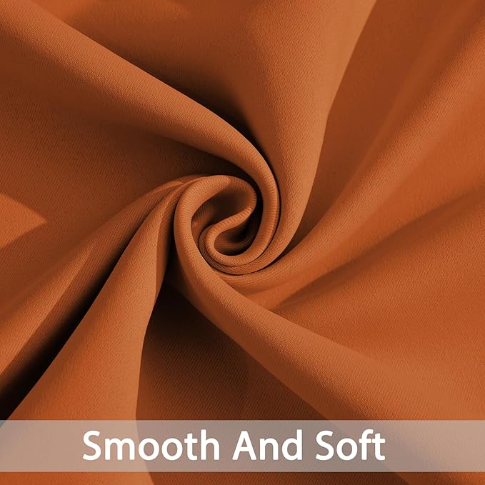 Yakamok Soft and Smooth Orange Blackout Curtains - Image 6