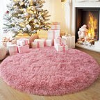 3'x3' Blush Round Rugs for Girls Bedroom, Ultra Soft Fluffy Circle Rug for Kids - Image 7