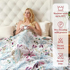MSGKV Boho Throw Blanket for Couch 50"x60" Floral 100% Cotton Blanket Spring - Image 6