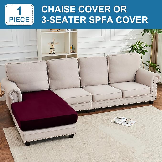 Couch Cover Velvet Chaise Cushion Cover - Image 3