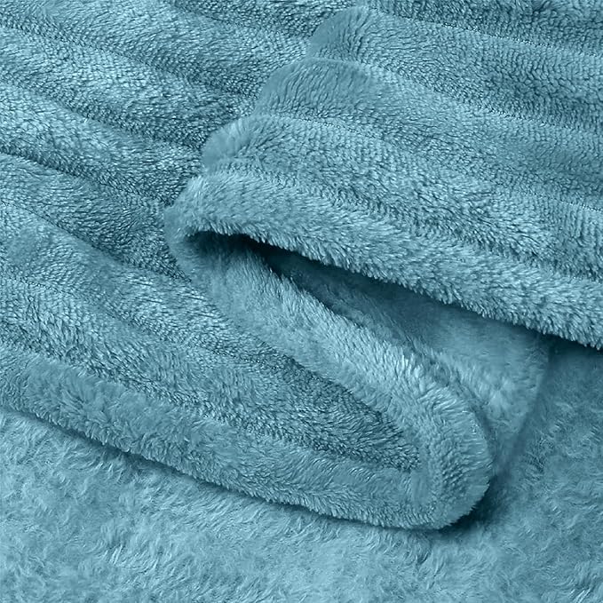 BEDELITE Fleece Throw Blanket for Couch – 3D Ribbed Jacquard Soft and Warm - Image 9