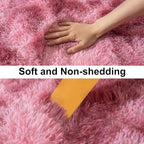 Soft Runner Rugs for Bedroom Hallways, 2x6 Tie-Dyed Blush Pink Fluffy Shag - Image 7