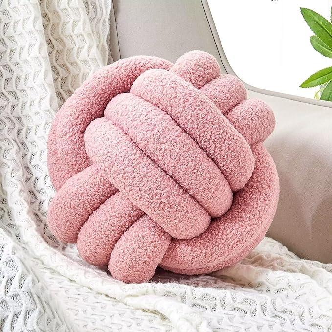 Uvvyui Knot Pillow Ball, Soft Home Decorative Pillows, Round Throw Pillow by Uvvyui