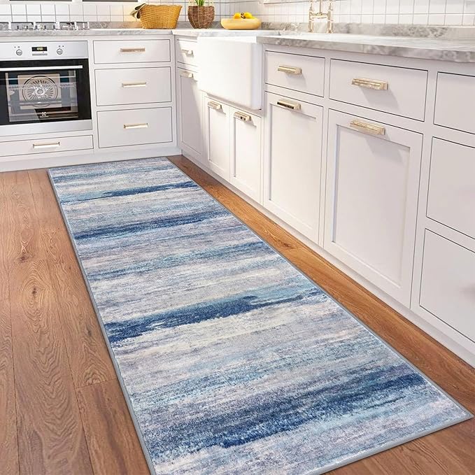 KOZYFLY 3x8 Ft Rug Modern Ombre Runner Rug - Image 3