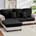 Couch Cover 6-Piece Elastic Velvet Couch Cushion Covers & Chaise Slipcovers by Taque