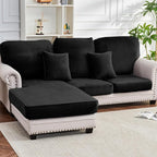 Couch Cover 6-Piece Elastic Velvet Couch Cushion Covers & Chaise Slipcovers by Taque