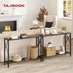 Tajsoon Console Table 41.8", 2 Tier Industrial Entryway Table with Shelves