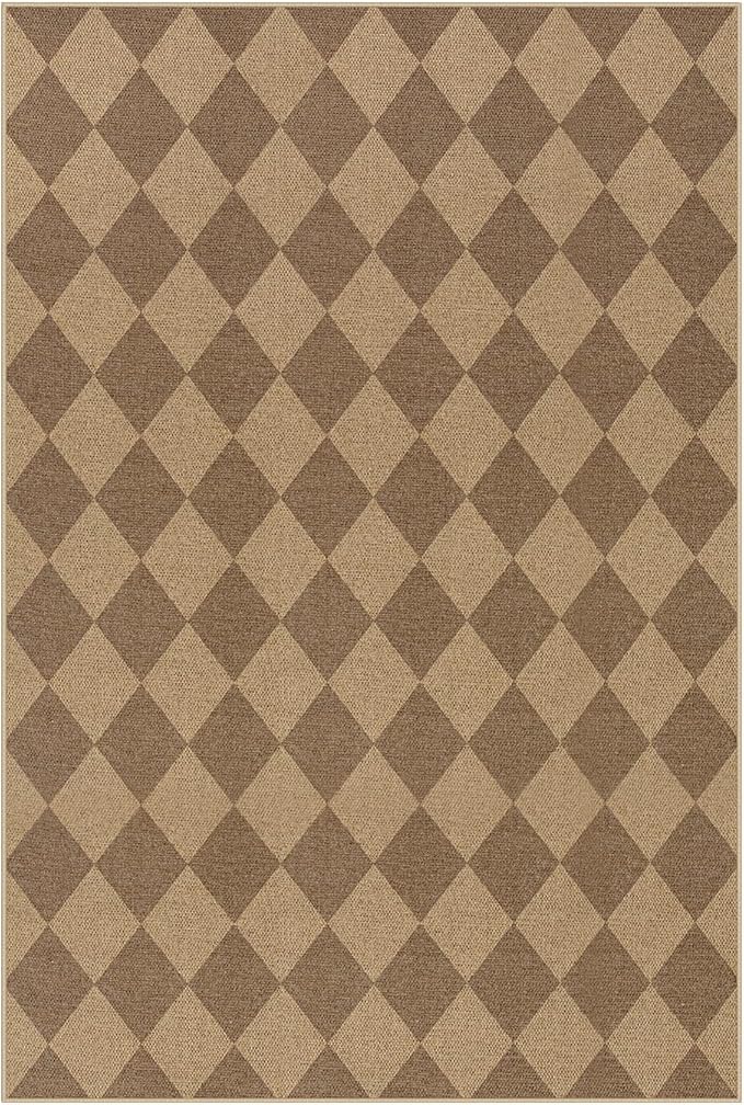 Lahome Colette Checkered Easy Jute 6x9 Rug, Large Rugs - Image 7