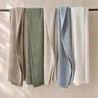EverGrace Stonewashed Textured Cotton Quilt Set, King Size, Ivory White