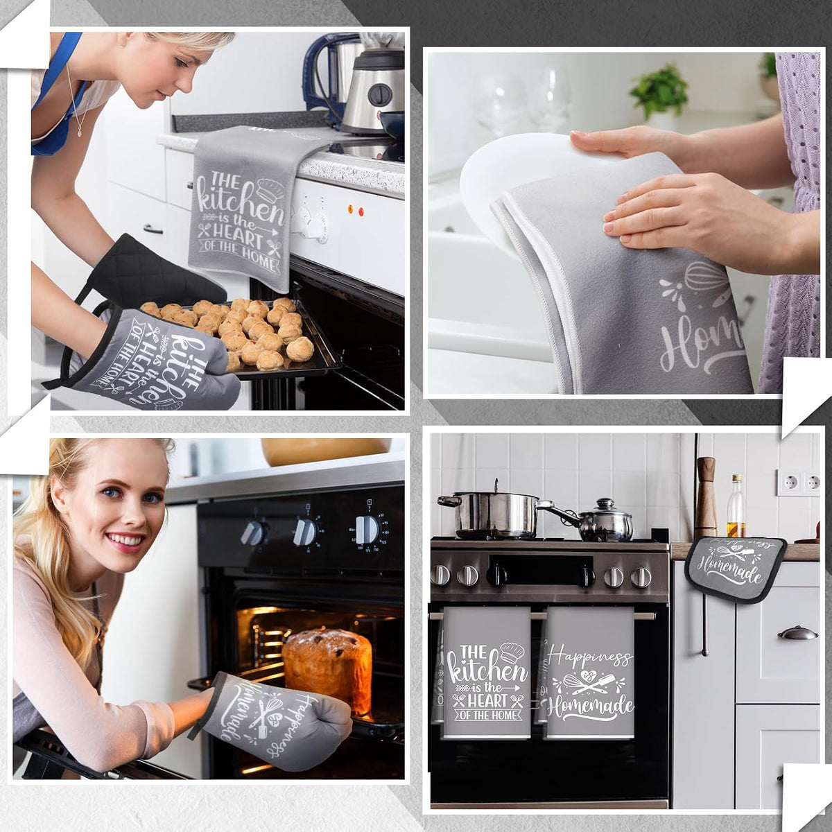 Sratte 6 Pcs Kitchen Decor Accessories Set, Kitchen, Gray