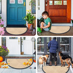 Smiry Half Circle Front Door Mat Outside Entrance, Heavy Duty Sturdy Natural - Image 7