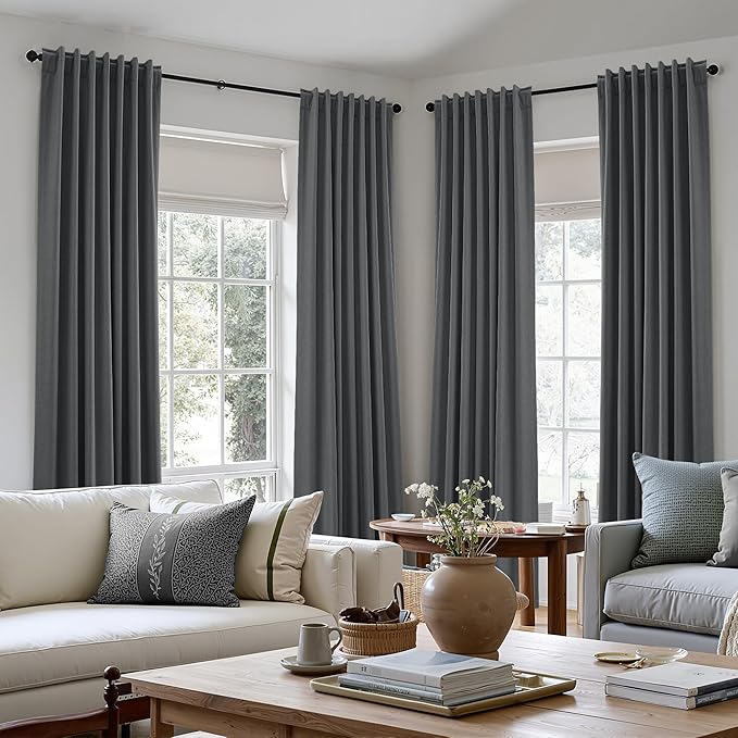 Guken 100% Blackout Curtains 102 Inch Length 2 Panels Set - Image 8