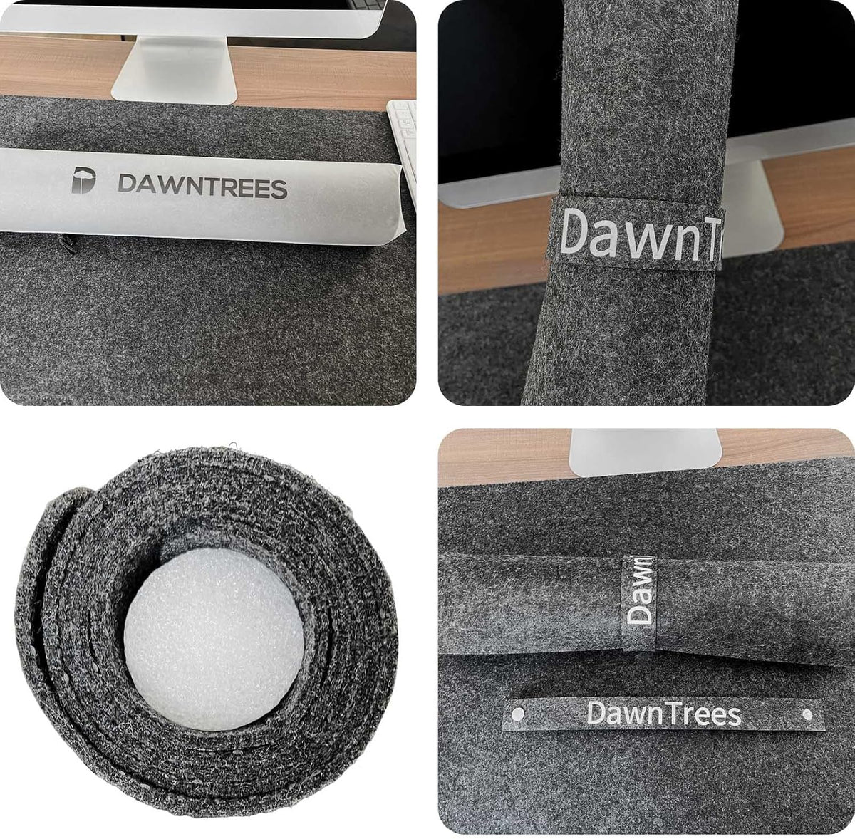 DAWNTREES Felt Desk Mat, Computer Mat for Desk, Dark Gray (36x12Inches)