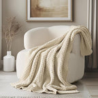 EVERGRACEHOME Chunky Chenille Knit Throw Blanket by EVERGRACEHOME