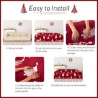 MYSKY HOME 71"X118" Loveseat Christmas Couch Cover, Sectional Sofa Covers Sofa - Image 6