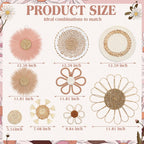Chunful 9 Pcs Boho Nursery Wall Decor Daisy Flower Basket Decor, Pink Brown