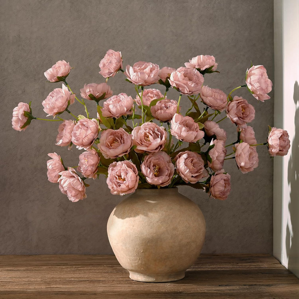 Waipfaru 6Pcs Pink Peony Artificial Flowers for Vase