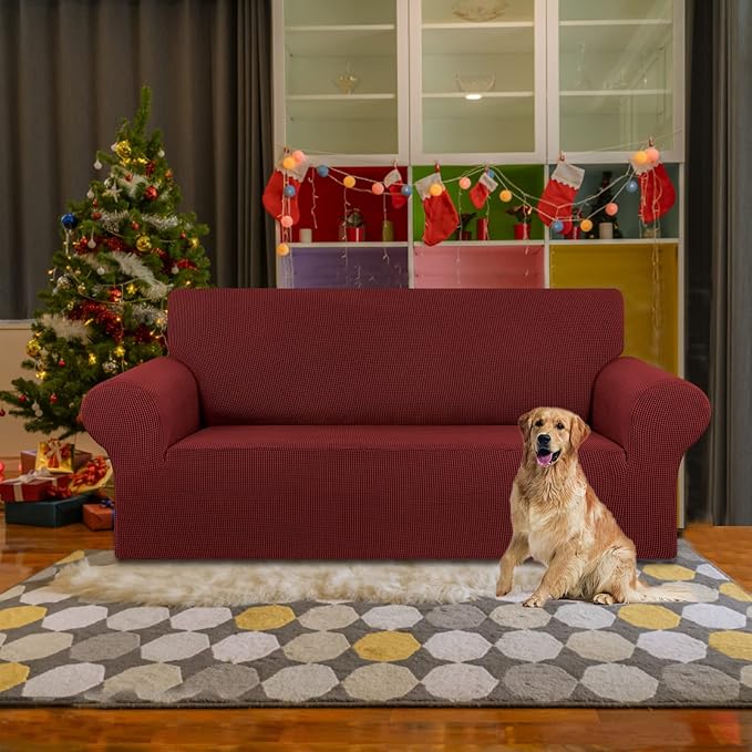 KEKUOU Stretch Loveseat Sofa Cover Slipcover, Couch Covers - Image 2