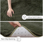 Goideal Fluffy Runner Rug for Bedroom Living Room, 2x6 Olive Green Bedside Rugs - Image 6