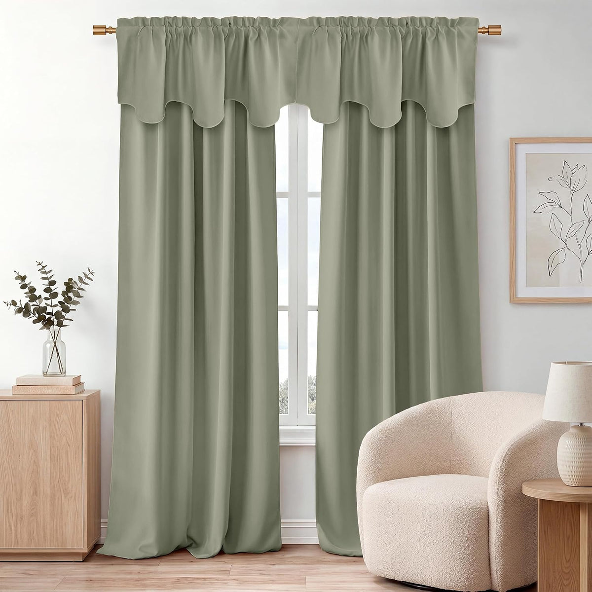 NICETOWN Curtain Valances Privacy Protection Blackout Window Valance