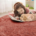 OLANLY Rust Red Round Rugs for Bedroom - Image 7