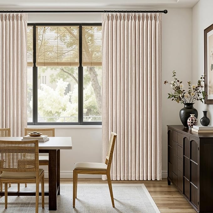 MIULEE Pinch Pleated Thick Linen Curtains 90 Inches Long 2 Panels - Image 5
