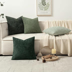 MIULEE Pack of 4 Couch Throw Pillow Covers 16x16 Inch Green Soft Decorative - Image 5