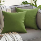 VAKADO Outdoor Waterproof Throw Pillow Covers 18X18 Set of 2 Decorative Army Green Patio Furniture Cushion Cases Outside Decor for Couch Garden Bench Porch