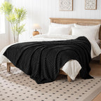 50x70 Inch Black Throw Blanket - Soft & Fluffy Fleece, Cute & Aesthetic, Perfect for Sofa, Couch, Chair, Bed, Living Room & Bedroom, All-Season Use, Plush & Cozy Decorative Blanket