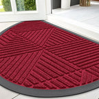 Smiry Half Circle Front Door Mat Outside Entrance, Heavy Duty Sturdy Natural by Smiry