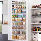 ElegantArray 8-Tier Pantry Door Organizer, Hanging Storage Basket, Black