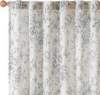 jinchan Linen Blend Curtain Floral Curtains - Image 9