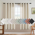 H.VERSAILTEX Living Room Linen Curtains Home Decorative Nickel Grommet Curtains by HVERSAILTEX