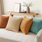 MIULEE Pack of 4 Orange/Teal Couch Throw Pillow Covers 20x20 Inch Yellow Green - Image 3