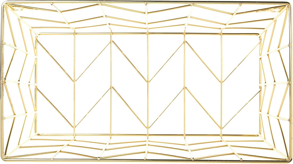 U Brands Hanging File Desk Organizer, Wire Metal, Gold Finish, 8.5" x 11'