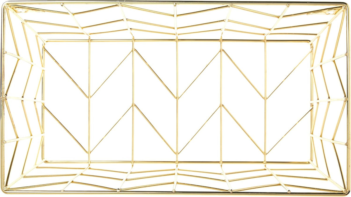 U Brands Hanging File Desk Organizer, Wire Metal, Gold Finish, 8.5" x 11'