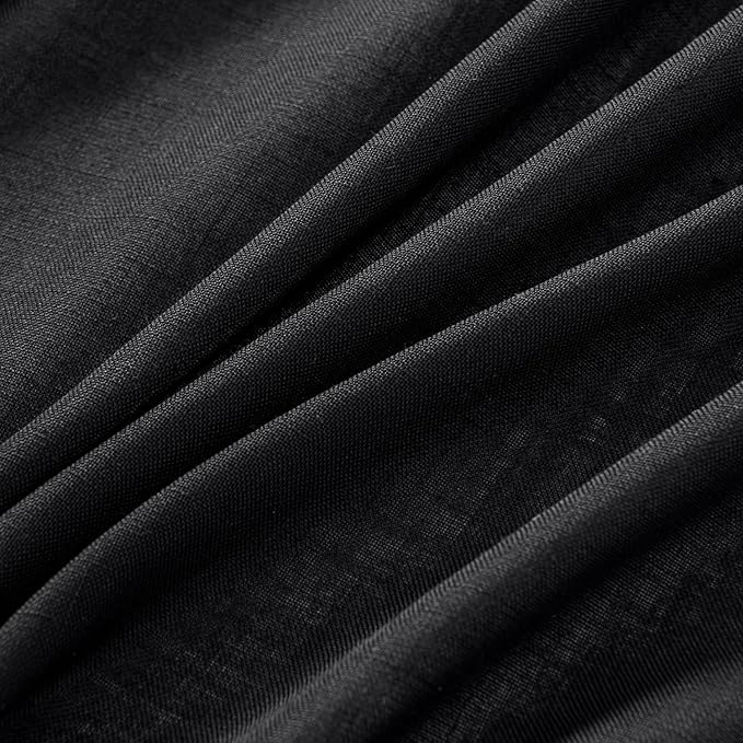 MIULEE Black Linen Curtains 90 Inch Length 2 Panels - Image 4