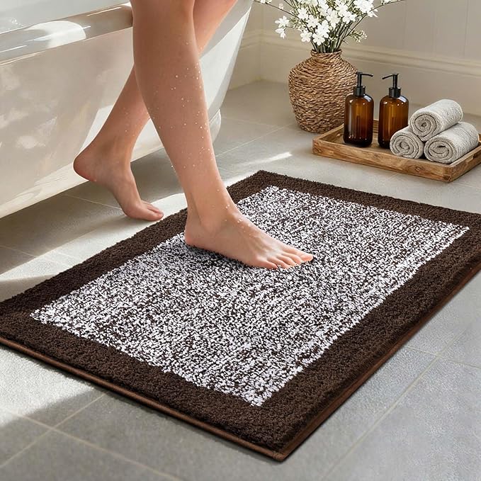 Bathroom Rugs 30x20 Non Slip Washable, Soft Absorbent Quick Dry Mats by Unknown