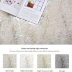 ORINOVA White and Grey Round Rugs 6ft Circle Furry Rug - Image 8