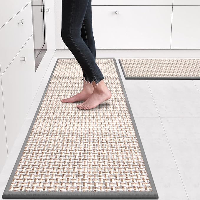 eqivei Kitchen Rugs and Mats Non Skid Washable Set of 2 PCS, Absorbent Runner by Eqivei