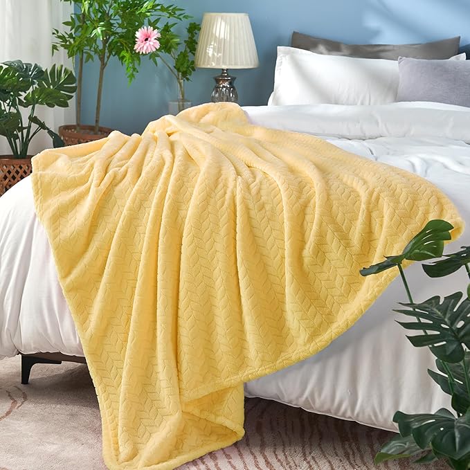 inhand Fleece Twin Blanket for Bed Champagne Gold Throw Blanket for Couch Super - Image 5