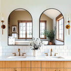 FICTOR 2 Pack 24" x 36" Arched Bathroom Vanity Mirror for Over Sink, Black