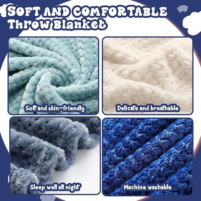 Newwiee 4 Pcs Flanne Fleece Throw Blanket - Image 4
