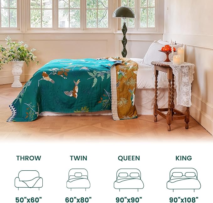 MSGKV The Boho Layer: 50"x60" Cotton Throw Blanket – Lightweight & Reversible - Image 5