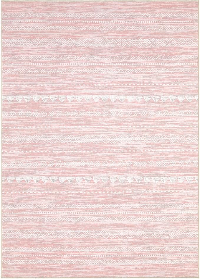 Nakagishi Pink Rugs for Bedroom Girls: 6x9 Washable Boho Large Neutral Cute - Image 8
