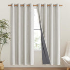 NICETOWN Snowbound Vintage Linen 100% Blackout Curtains - Image 2