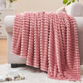 BEDELITE Fleece Blanket Twin Size – 3D Ribbed Jacquard Soft and Warm Decorative by BEDELITE