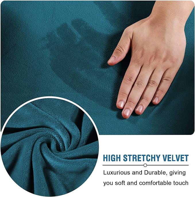 H.VERSAILTEX Rich Velvet Stretch 2 Piece Cover Chair Slipcover Sofa Cover - Image 5