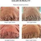 lifein Throw Blanket for Couch, Soft Boho Decor Bed Throw, Cozy Burnt Orange - Image 7