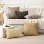 MIULEE Pack of 2 Corduroy Decorative Euro Sham Throw Pillow Covers 26x26 Inch - Image 5